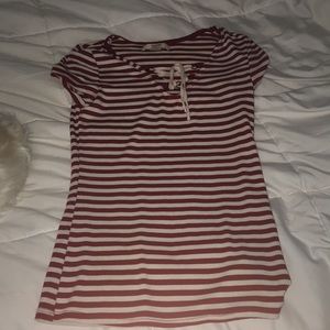 Stripped tie up shirt